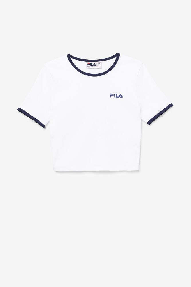 Fila T-Shirt Womens White - Perla Crop Top - Philippines 3916270-ZX